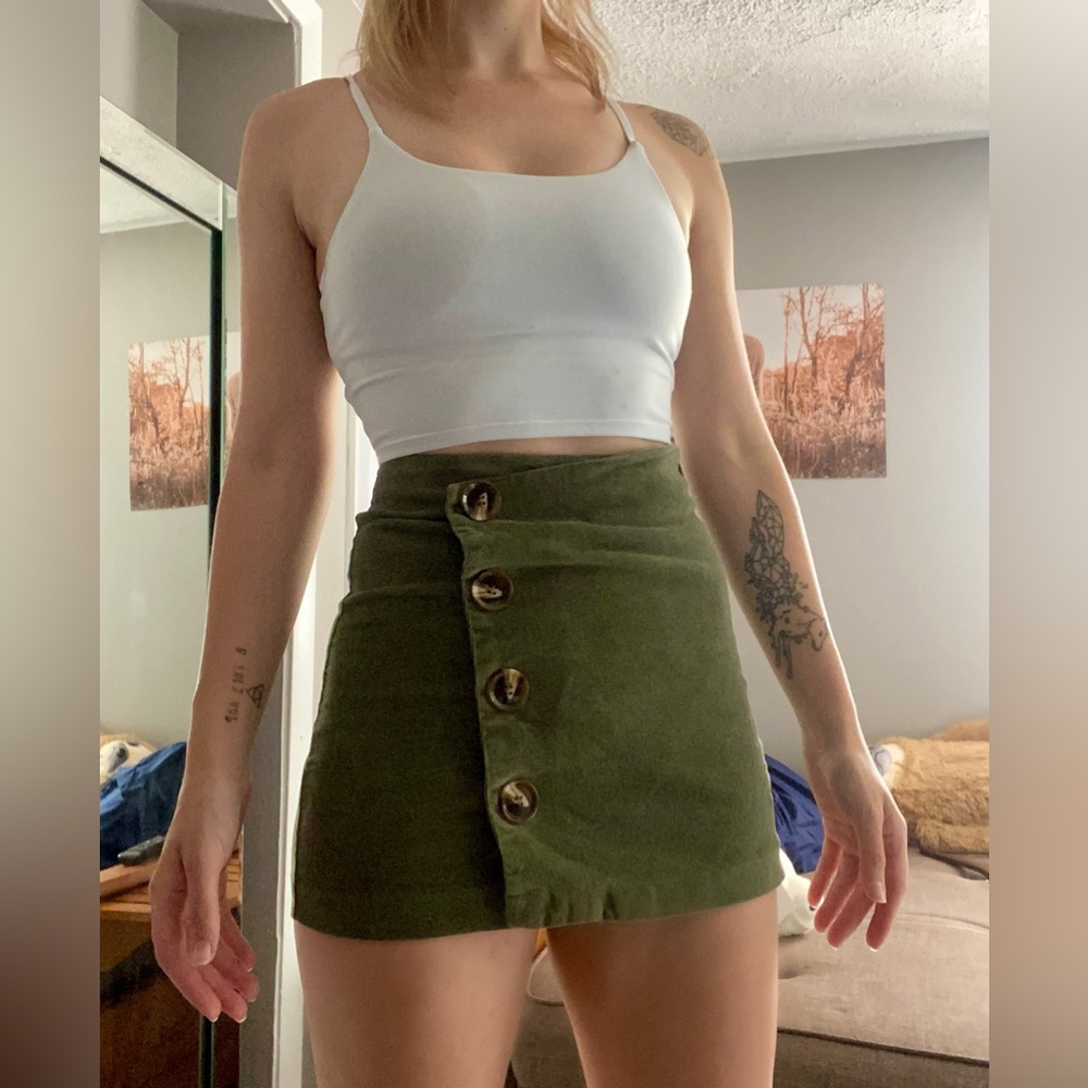 Altar’d State Olive Green Mini Skirt